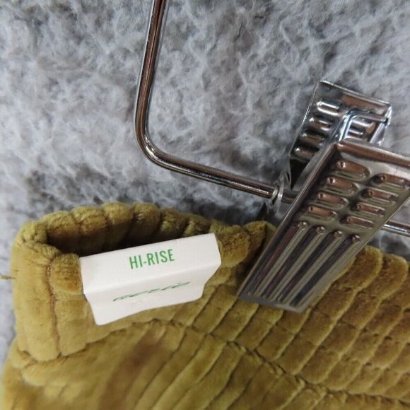 Aerie Flare Pants Large Regular Groove-On Velour High Waist Ribbed Gold NEW - Picture 5 of 11